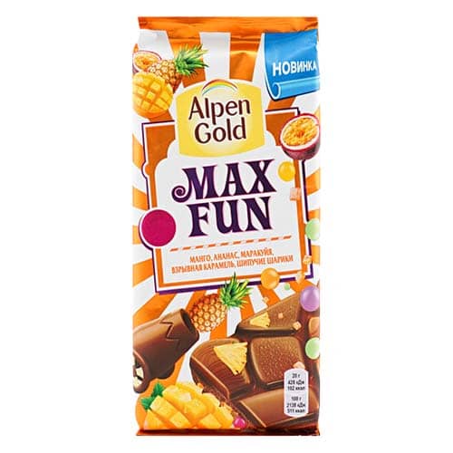 Alpen Gold Max Fun Tropical Chocolate Bar 150 gr Alpen Gold Max Fun Tropical Chocolate Bar 150 gr
